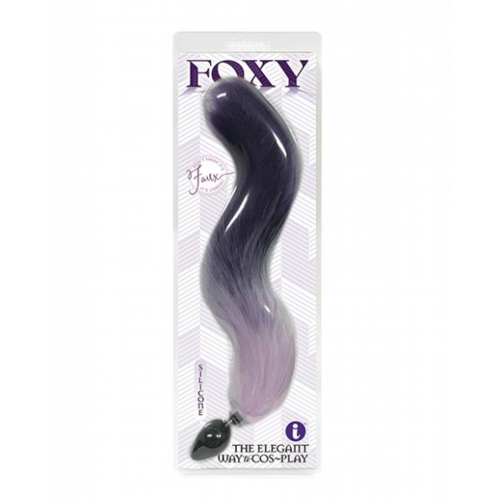 Foxy Tail Silicone Butt Plug with Faux Fox Tail - Purple