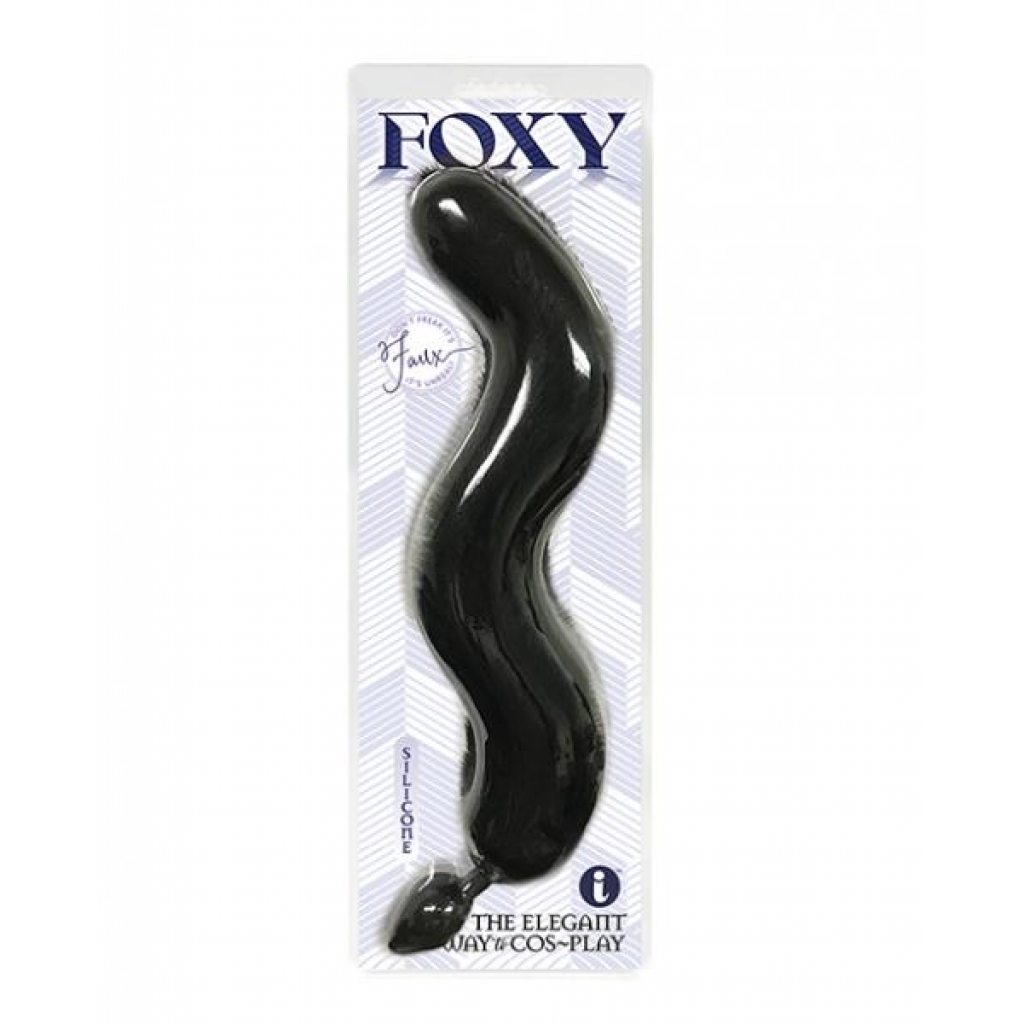 Foxy Tail Silicone Butt Plug - Black, Kinky Fun