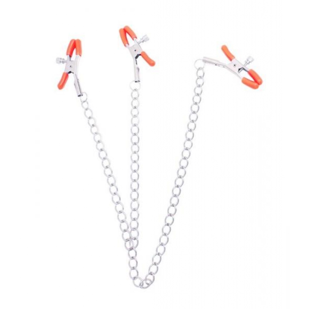 Triple Your Pleasure Nipple & Clitoral Clamps Chain