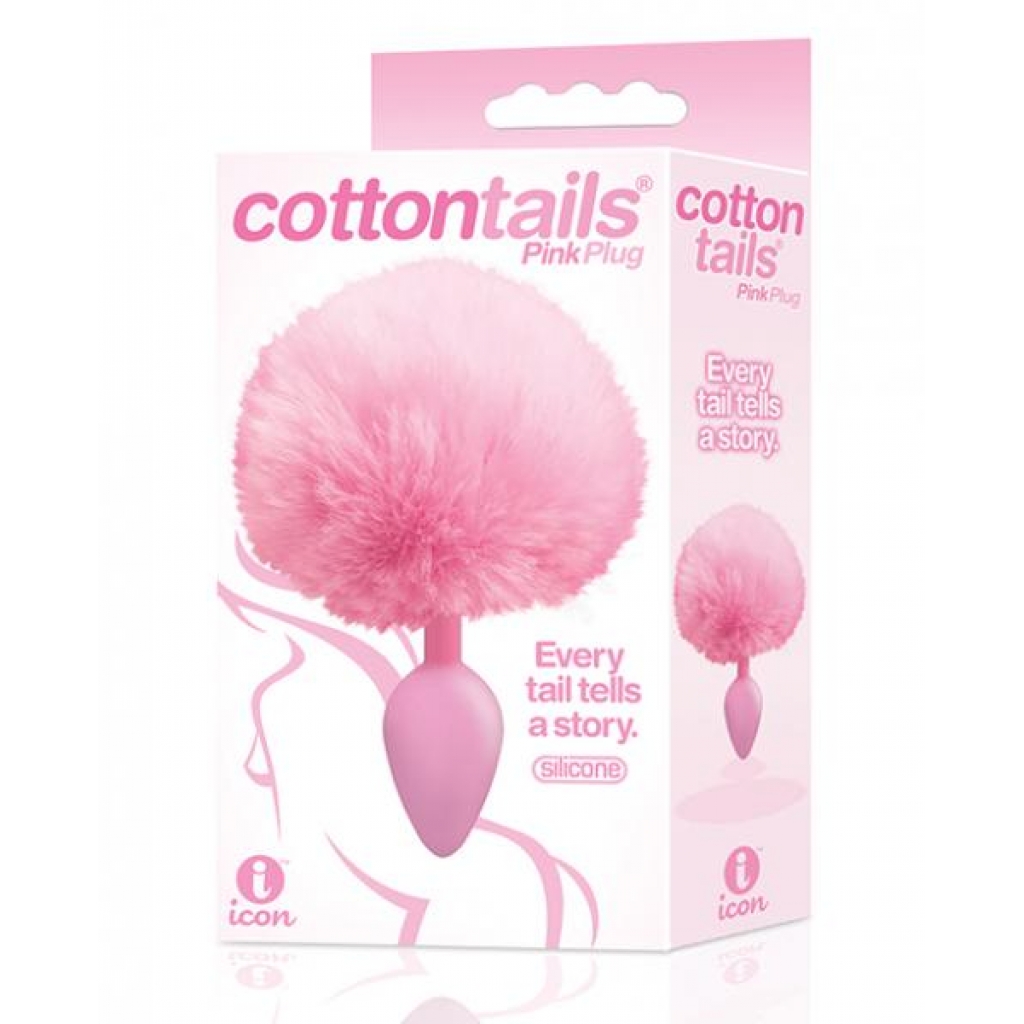 The 9's Cottontails Silicone Bunny Tail Butt Plug - Pink