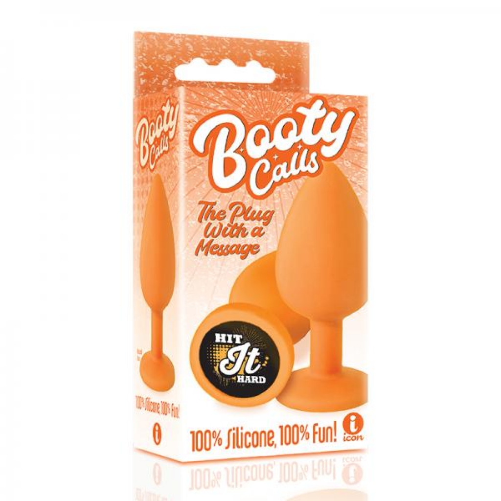 The 9's Booty Call Silicone Butt Plug - Orange Hit It Hard