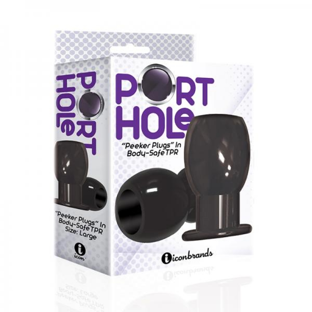 The 9s Port Hole Hollow Butt Plug - Black