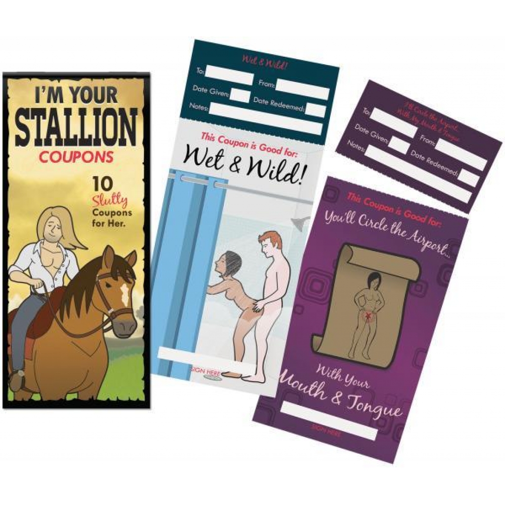 I'm Your Stallion Coupons - 10 Count - Fun and Flirty Gift