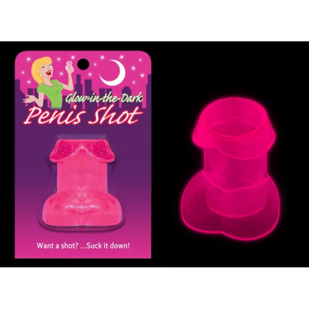 Glow In The Dark Penis Shot Glass - Pink Fun Drinkware