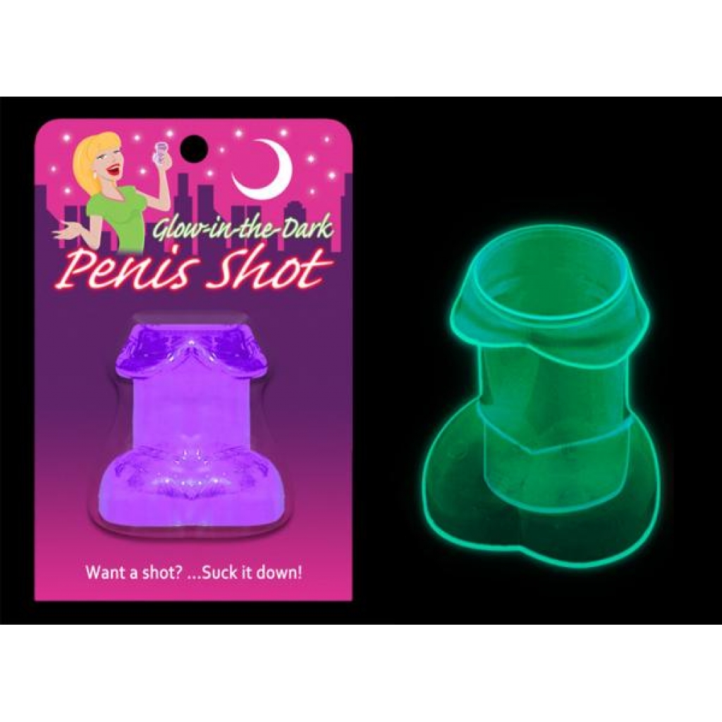 Glow In The Dark Penis Shot Glass - Purple