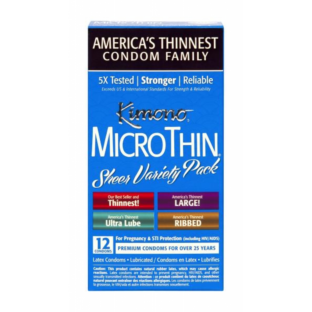 Kimono Micro Thin Variety Pack Condoms - 12 Count