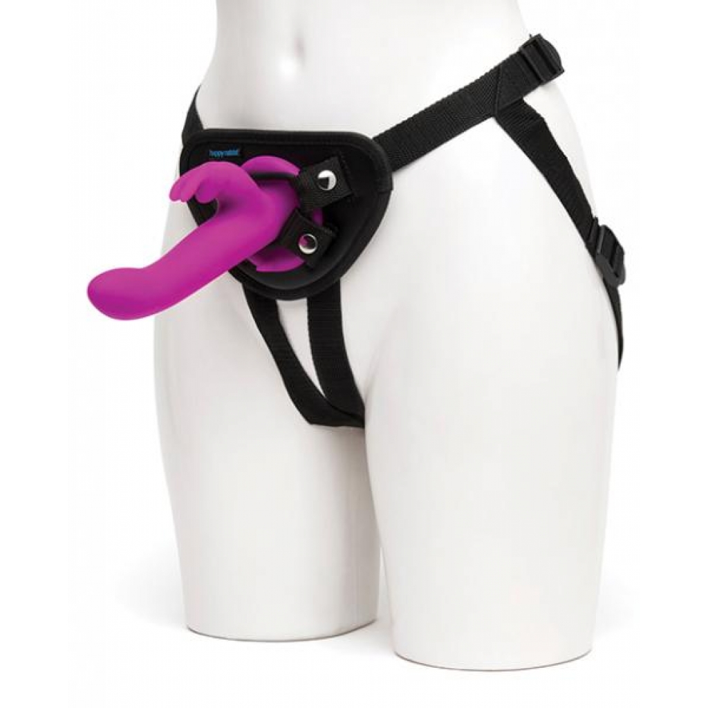 Happy Rabbit Vibrating Strap On Harness Set - Purple