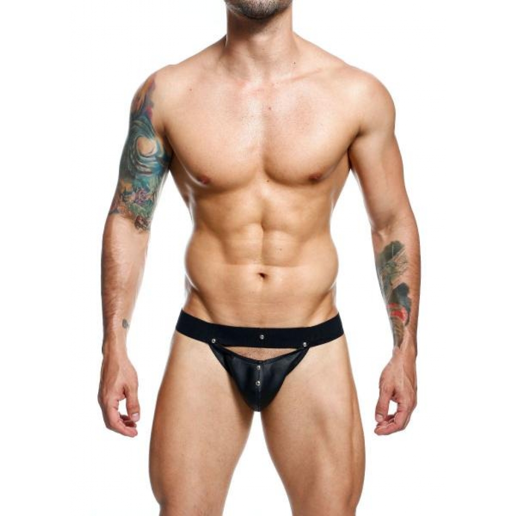 Male Basics Dungeon Peekaboo Jockstrap - Black for a Daring Touch