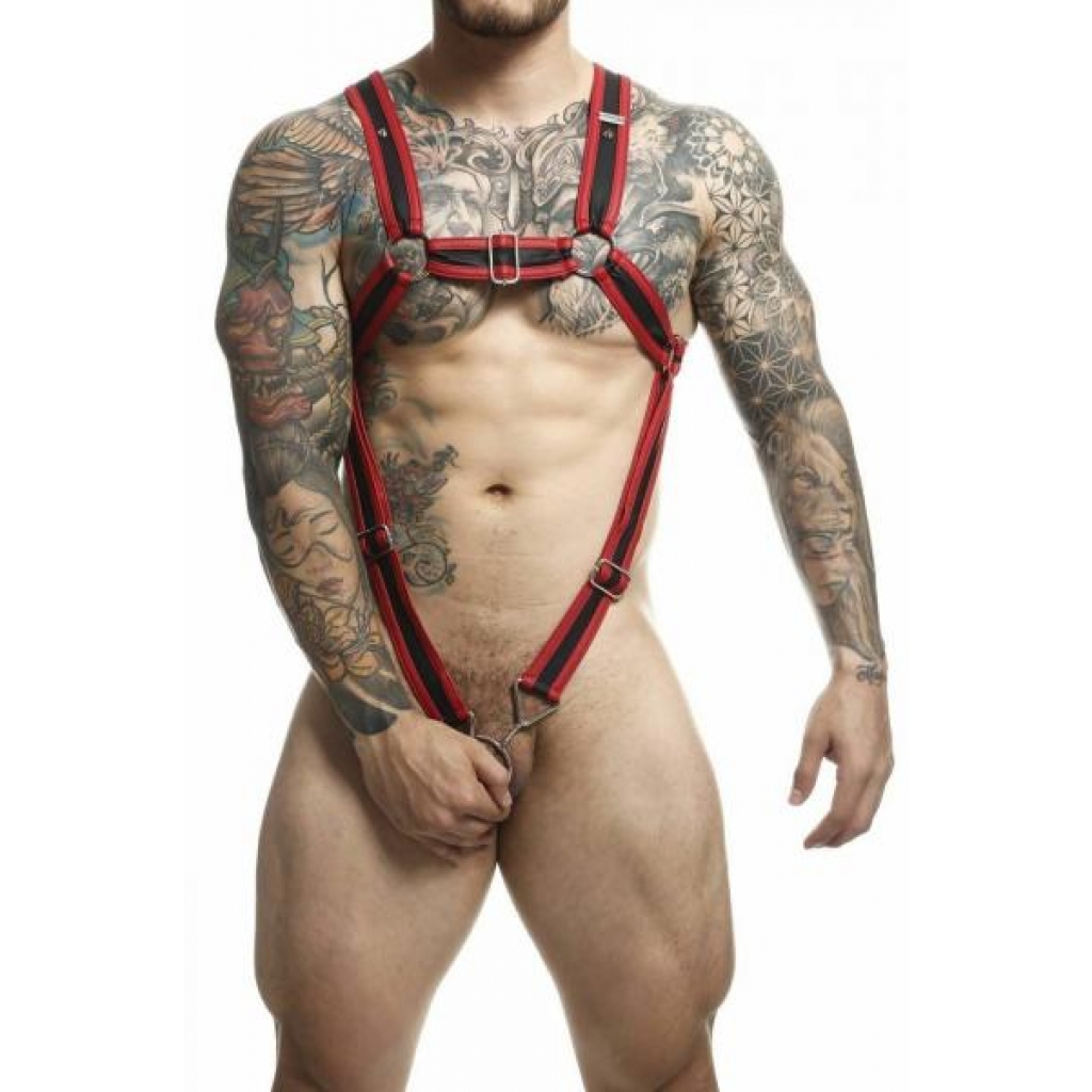 Adjustable Hanging Penis Ring Harness - Red O/S