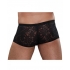 Male Power Mini Shorts Stretch Lace: Bold Style in Black Medium