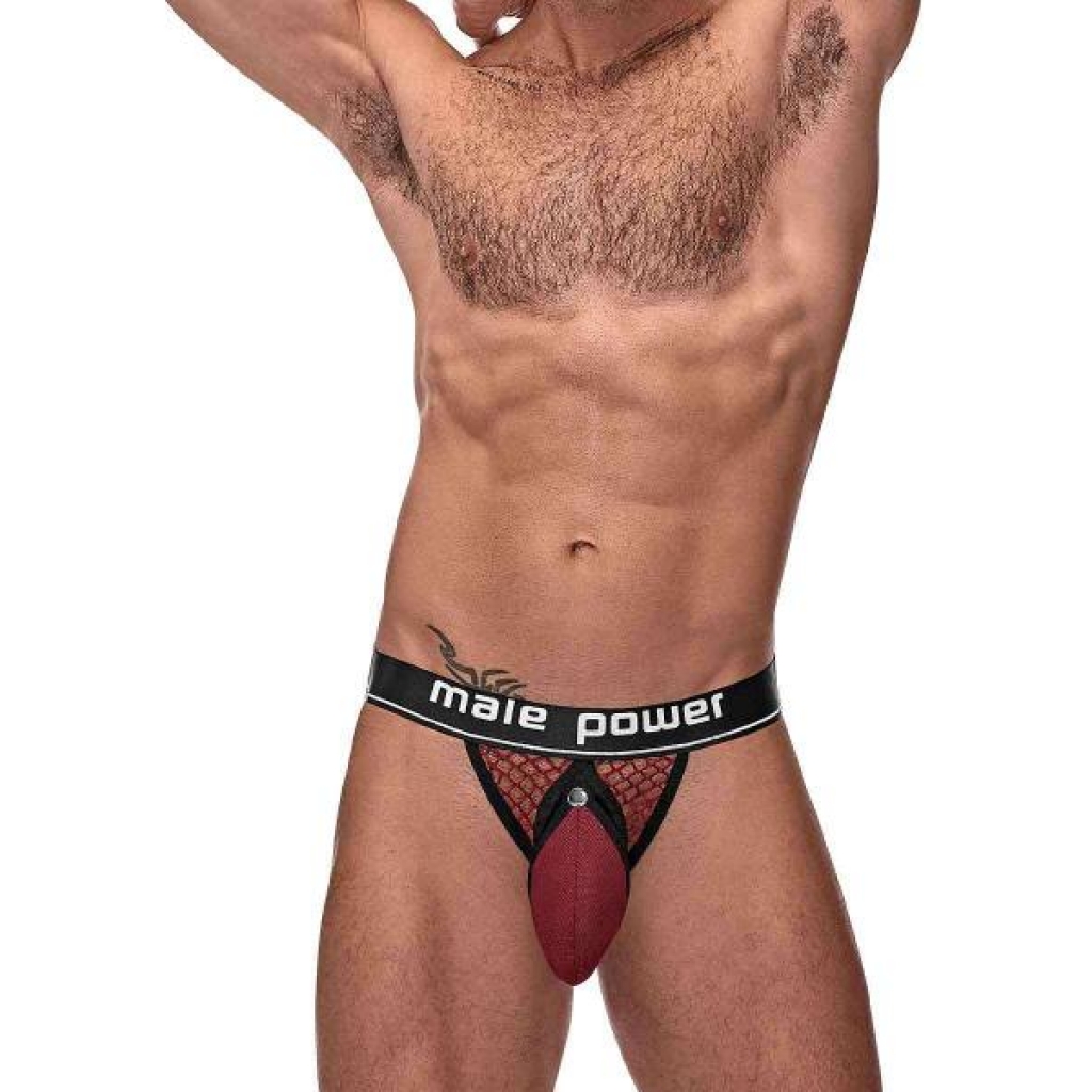 Penis Pit Penis Ring Jock Strap - Burgundy L/XL