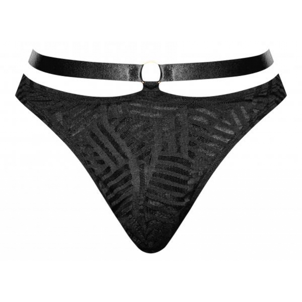 Rude Awakening Strap Thong - Black S/M