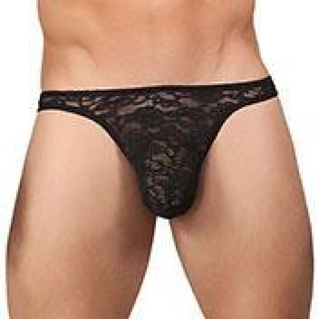 Bong Thong Stretch Lace - Black - Large/XL