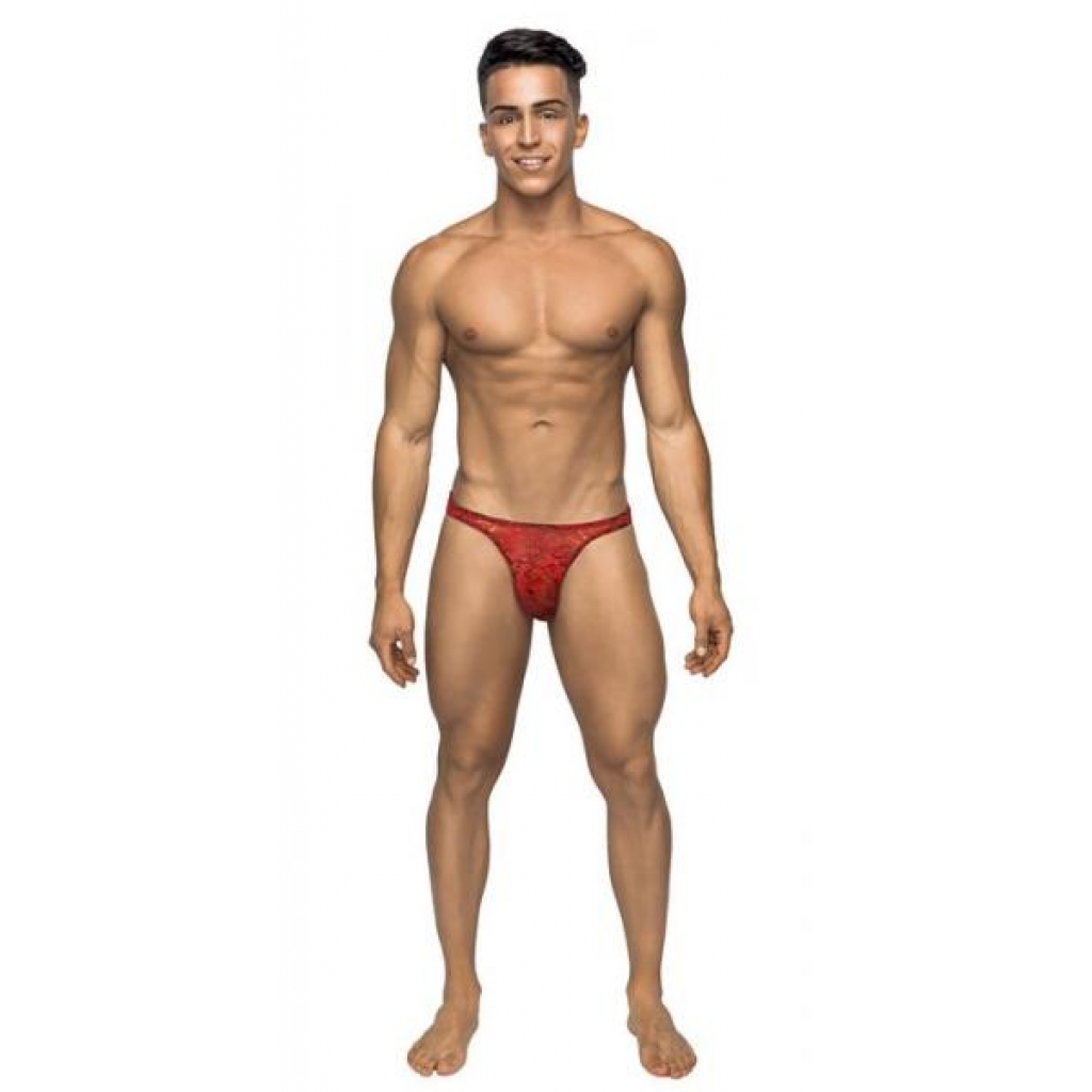 Male Power Bong Thong - Eye-Catching Red