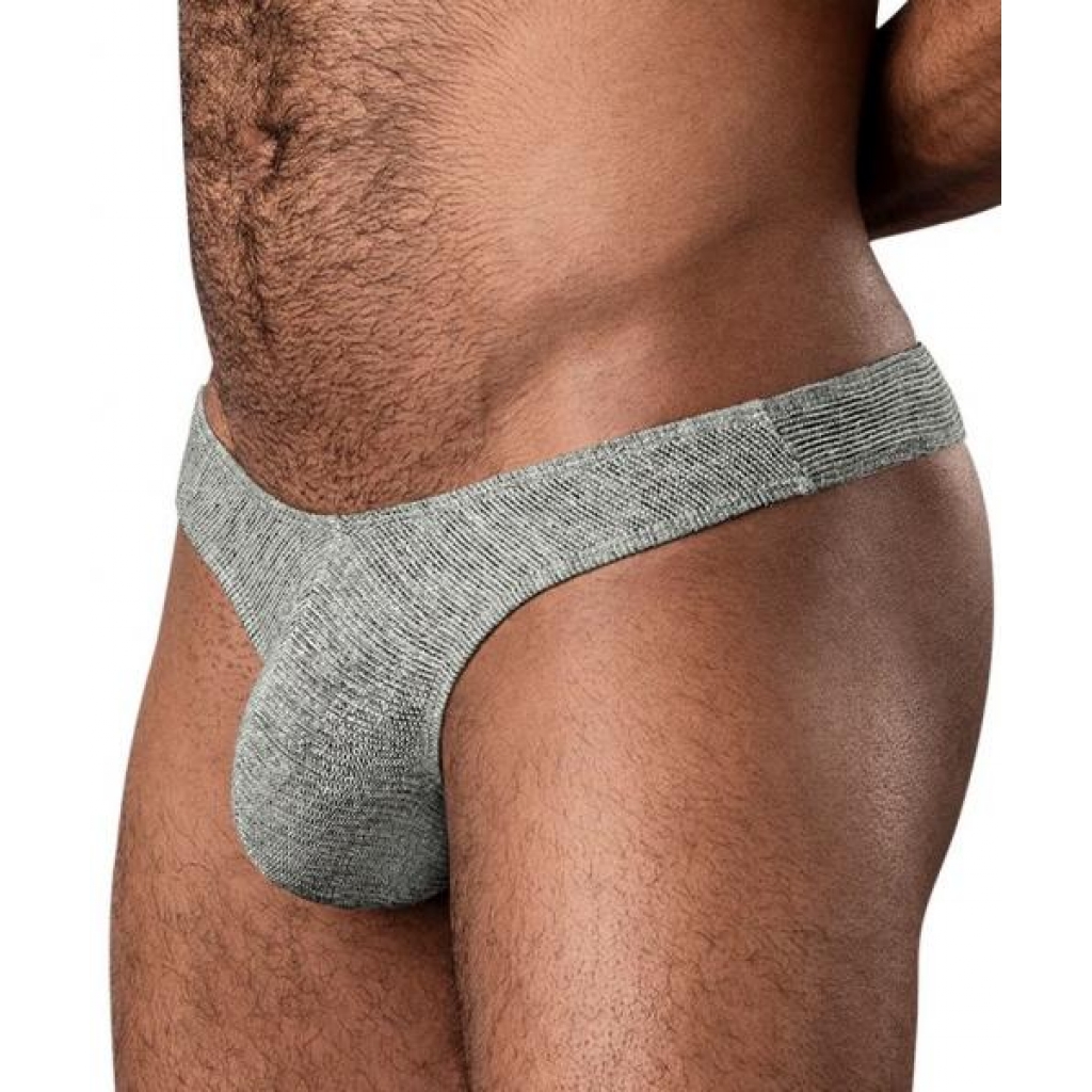 Ribbed & Ready Thong Grey L/xl