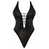 Glitz & Glam Teddy with Snap Crotch - Black - 2XL