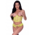 Love Star Bustier & Panty Set - Chartreuse L/XL