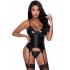 Club Candy Basque and Cheeky Panty Set - Black L/XL