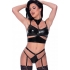 Club Candy Bra Harness & Panty Set in Black L/XL