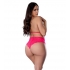 Elegant Get It Girl Teddy with Snap Crotch in Pink - 2XL