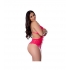 Elegant Get It Girl Teddy with Snap Crotch in Pink - 2XL