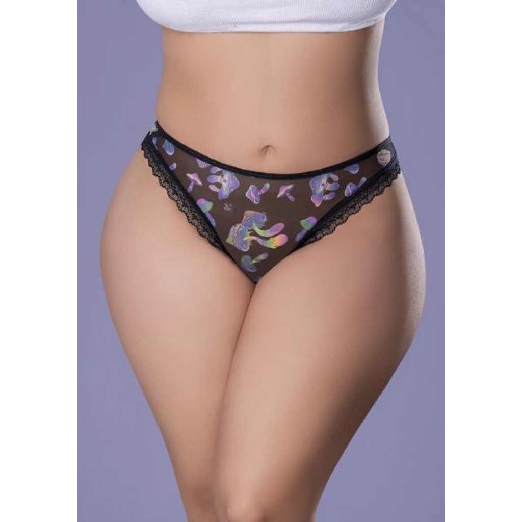 Hazy Dayz Crotchless Panty with Open Back - 2XL