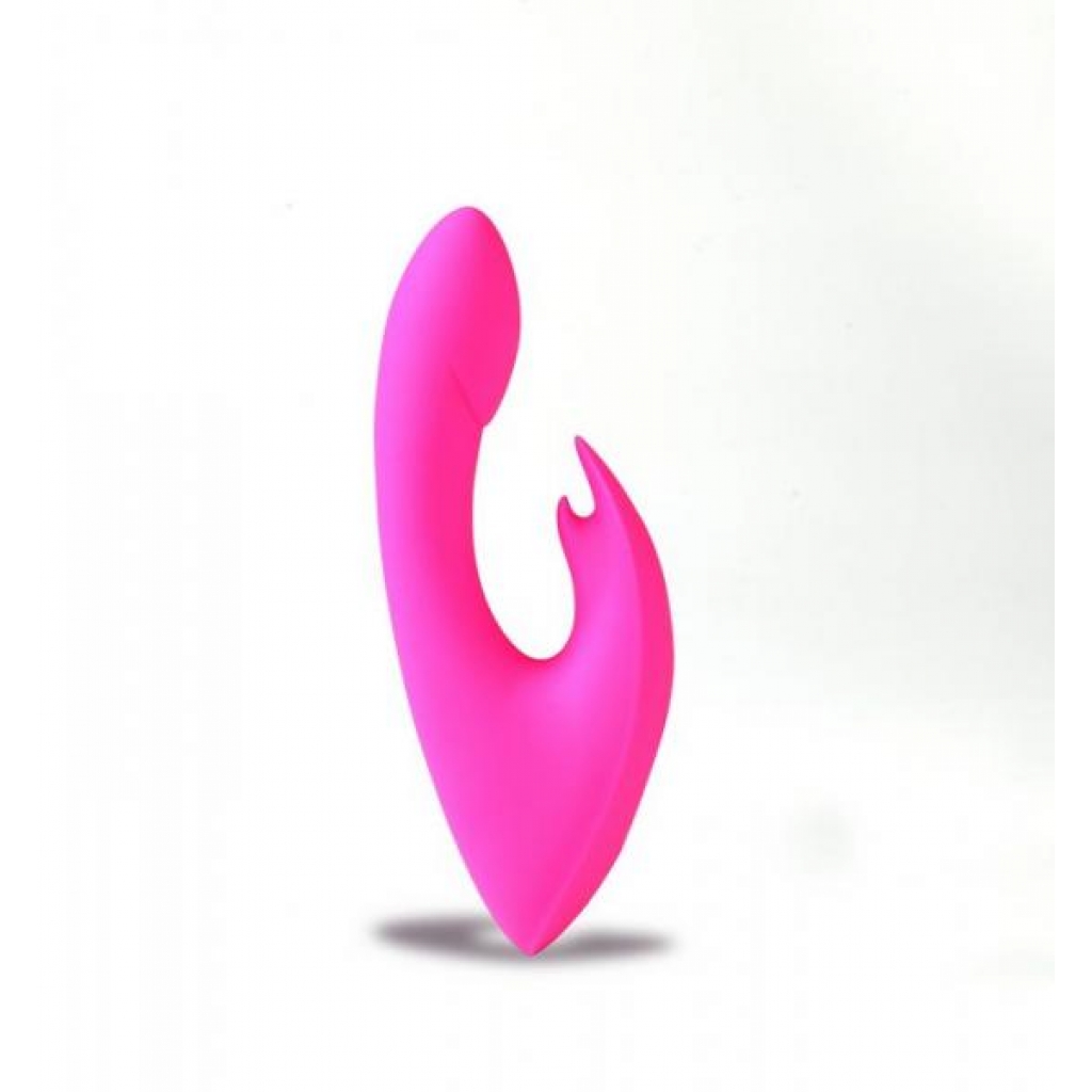 Rechargeable Silicone Rabbit Massager - Leah - Neon Pink