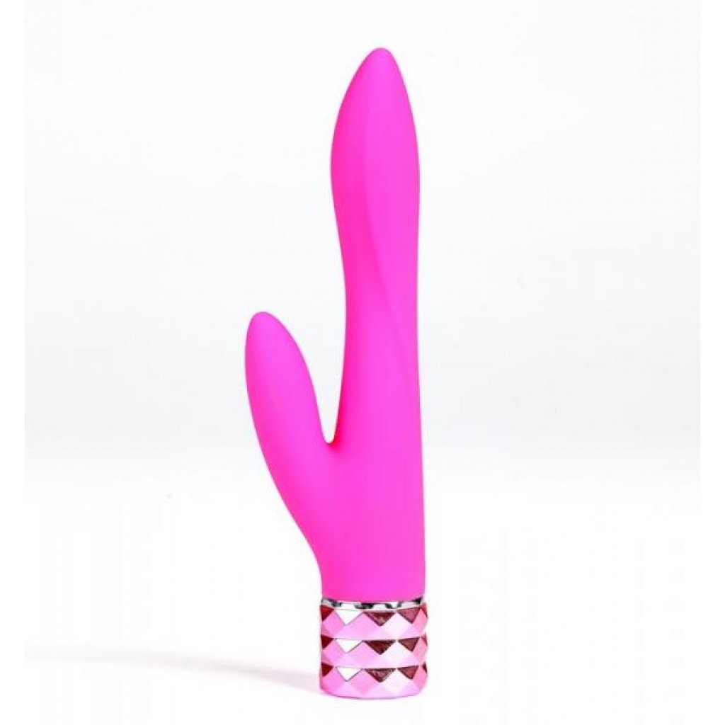 Rechargeable Silicone Dual Vibe Victoria - Neon Pink