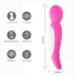 Zoe Rechargeable Dual Vibrating Wand - Hot Pink