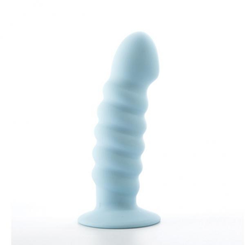 Paris 6-inch Blue Silicone Ribbed Dong