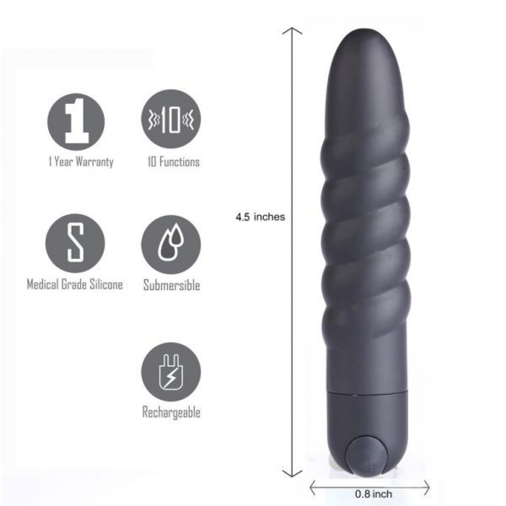 Lola Rechargeable Twisty Bullet Vibrator - Black