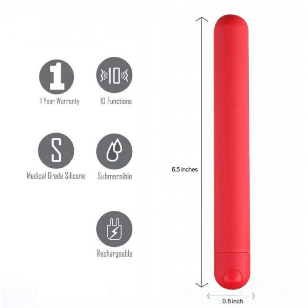 Abbie Long Rechargeable Bullet - Red