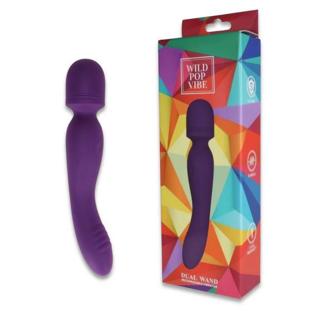 Wild Pop Vibe Dual Wand - Purple - Double the Pleasure