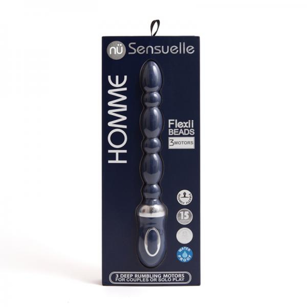 Sensuelle Homme Flexii Beads Vibrator - Navy Blue