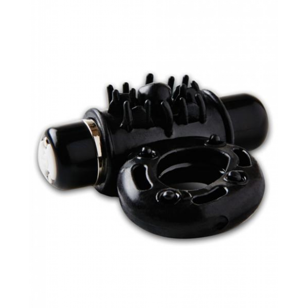 Sensuelle Bullet Ring Penis Ring - 7 Function Black