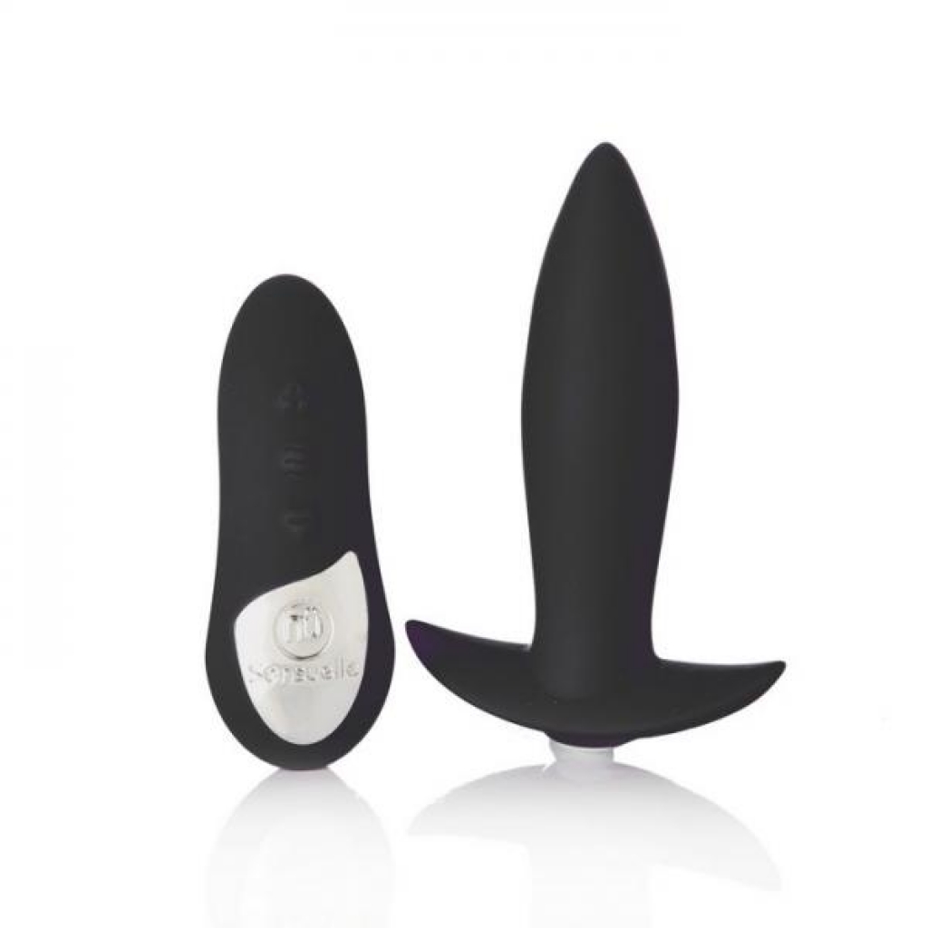 Sensuelle Mini Remote-Controlled Rechargeable Butt Plug - Black