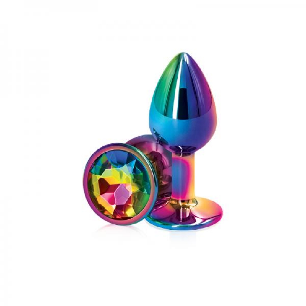 Chromed Rear Assets Multicolor Small Rainbow Butt Plug