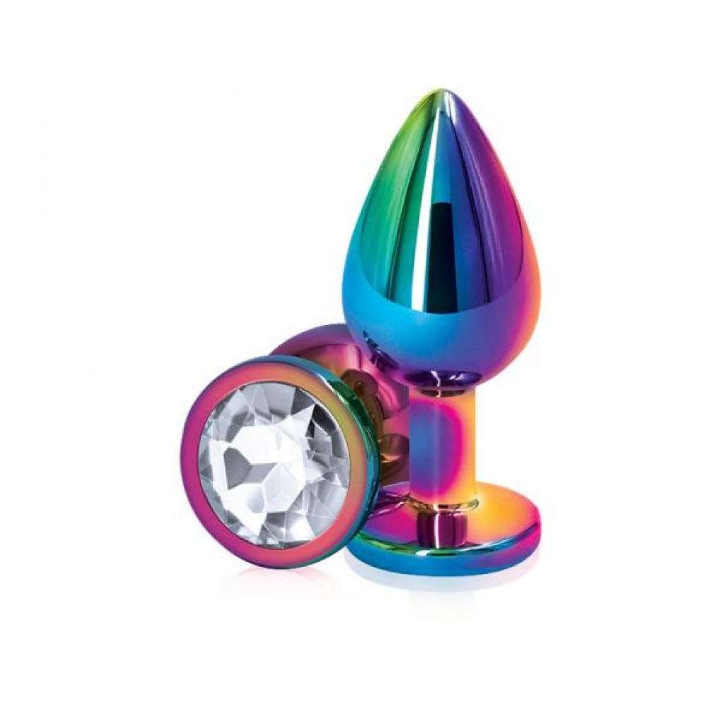 Rear Assets Multicolor Medium Butt Plug - Lustrous Clear