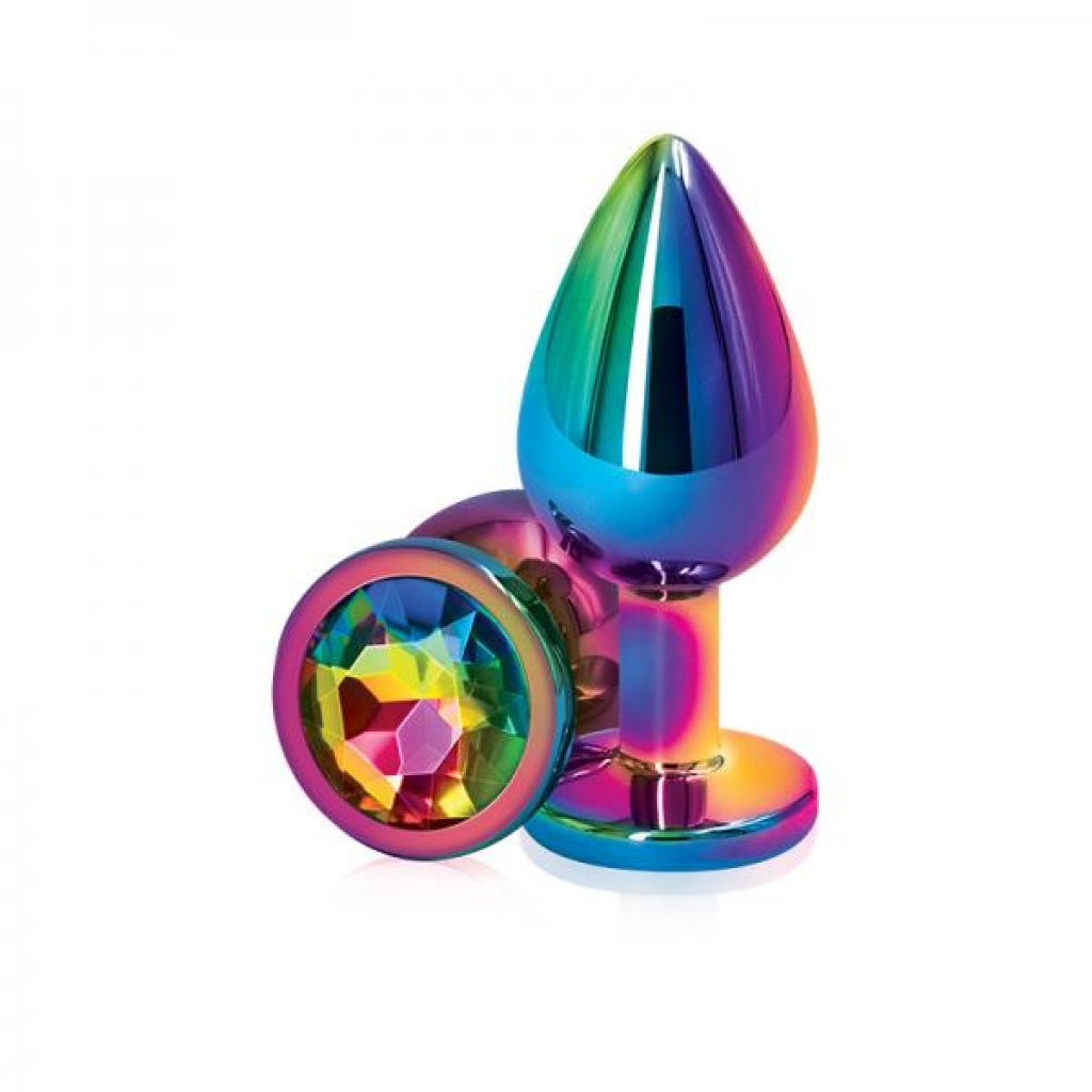 Rear Assets: Multicolor Medium Rainbow Butt Plug