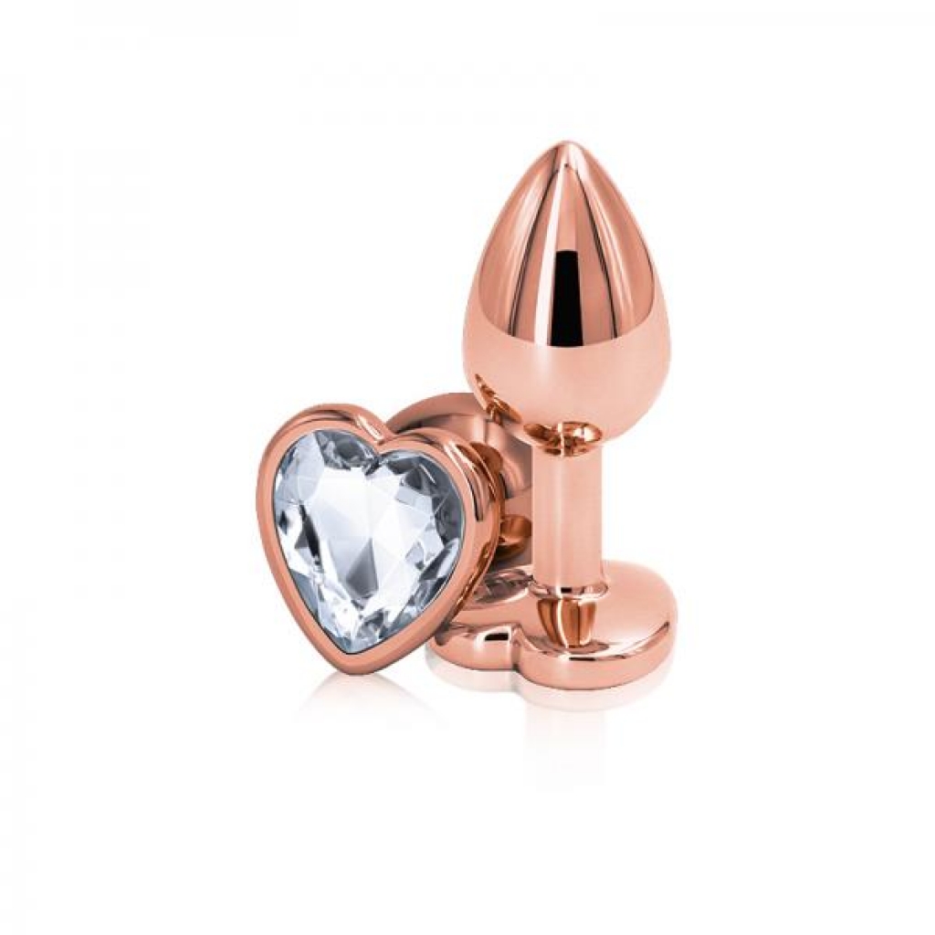 Rear Assets Rose Gold Heart Small Butt Plug