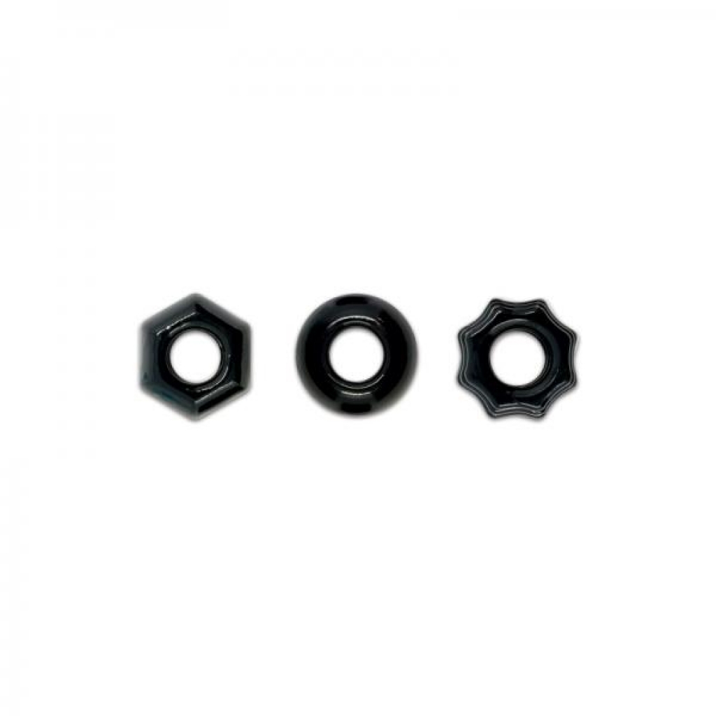 Renegade Chubbies 3 Pack Penis Rings Black