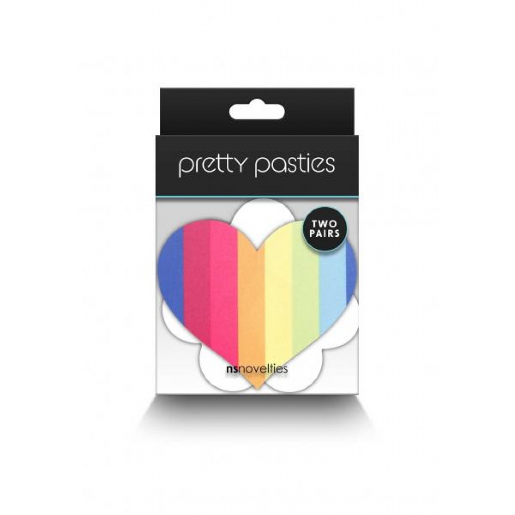 Pretty Pasties Pride Heart & Flower - Rainbow 2 Pair