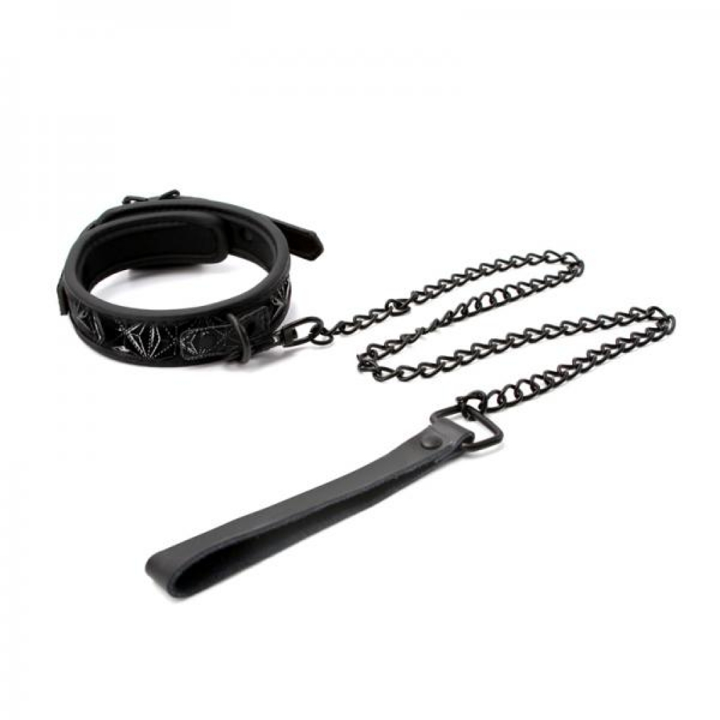 Sinful Adjustable Collar & Leash Set - Black