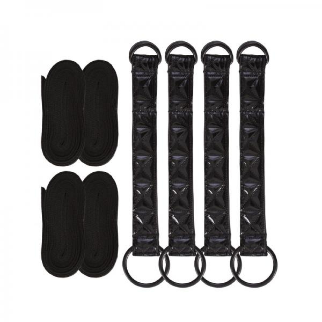 Sinful Bed Restraint Straps - Black Kinky Bedroom Accessory