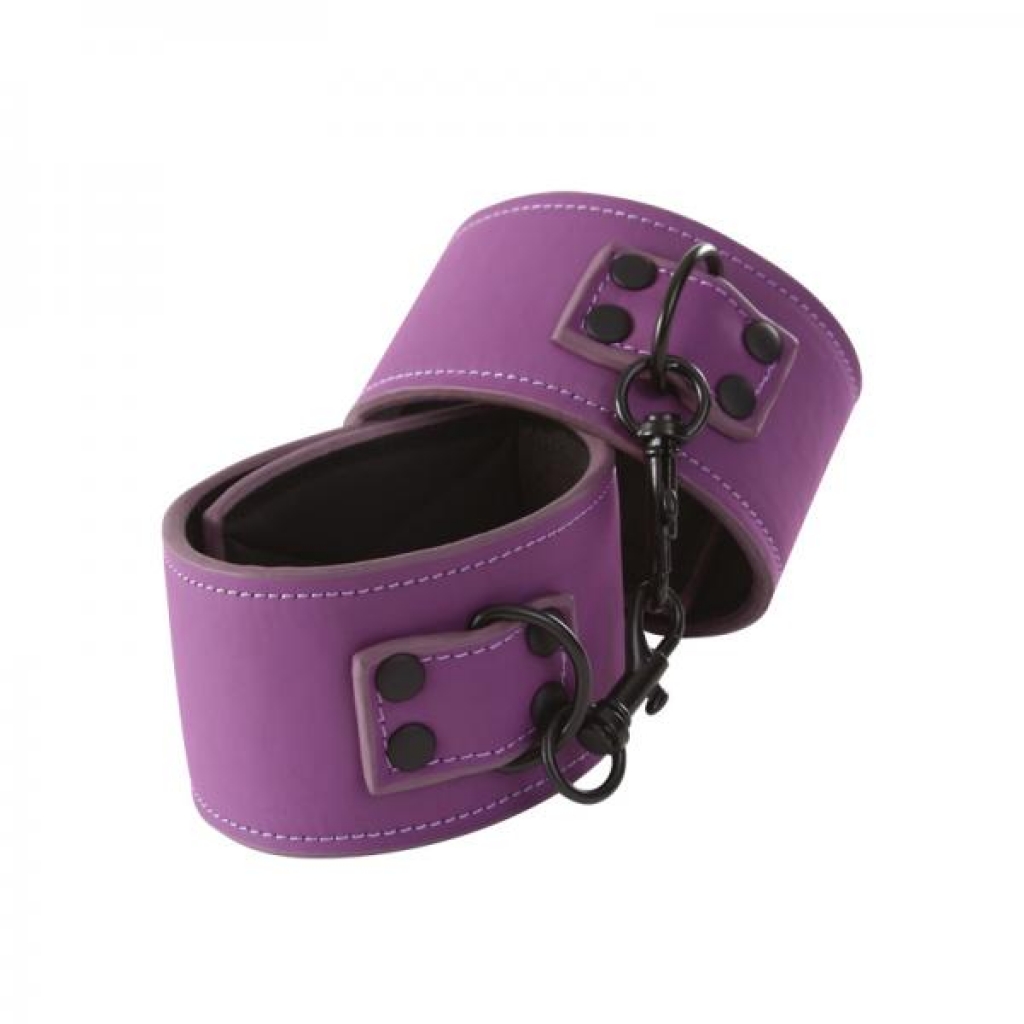 Lust Bondage Wrist Cuff - Purple Luxury Restraints