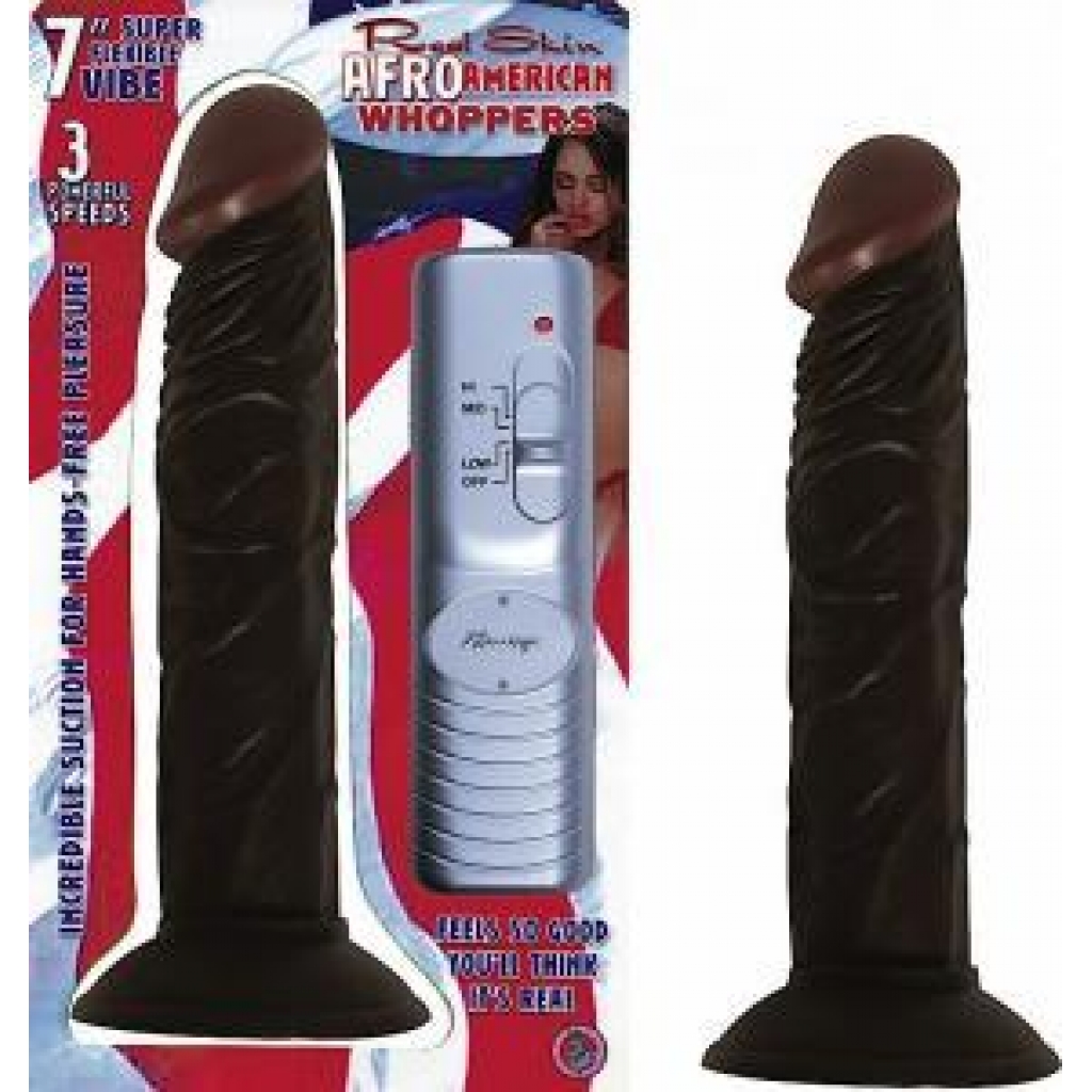 All American Whopper Vibrating Dildo - 7 Inch Brown