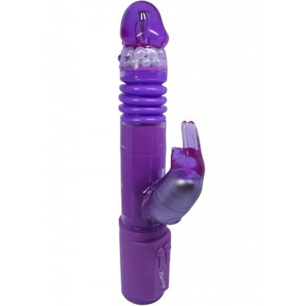 11-Inch Deep Stroker Rabbit Vibe with Clitoral Stimulator - Purple