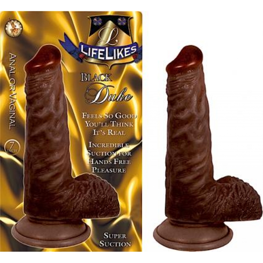 Lifelike Black Duke Dildo - 7 Inches