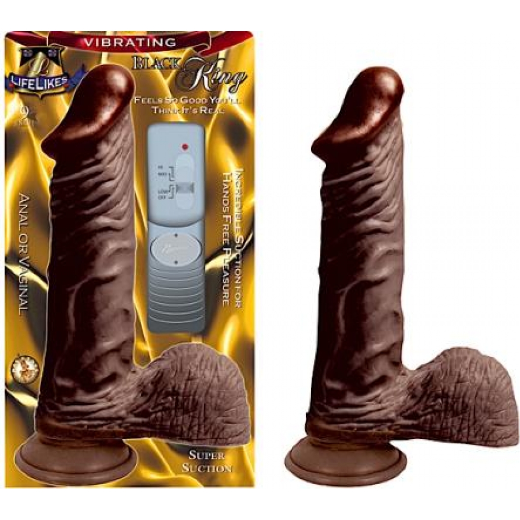 Lifelikes Vibrating Black King - 9 Inches