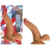 All American Whopper Vibrating 7 inches Dildo, Balls Beige